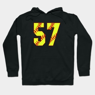 Fastpitch Softball Number 57 #57 Softball Shirt Jersey Uniform Favorite Player Biggest Fan Hoodie